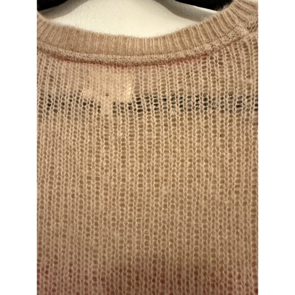 Sundry Cashmere Wool Stripe Knit Sweater – Lightweight Neutral Pullover, Sz1 (S) - Picture 3 of 6